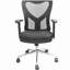 Chaise de bureau haut dossier en filet avec base chromée, chaise de bureau