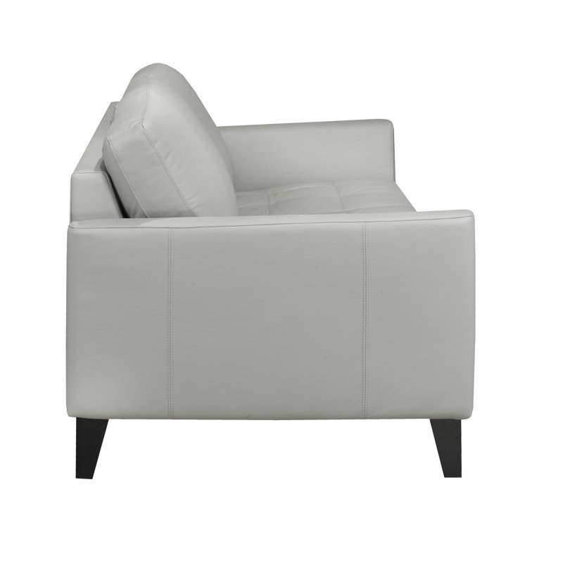 Brunet Upholstered 84'' Sofa, Slate Genuine Leather