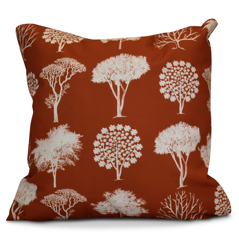 Flipping For Fall Floral Outdoor Reversible Throw Pillow, 18" H x 18" W x 2" D, Rust
