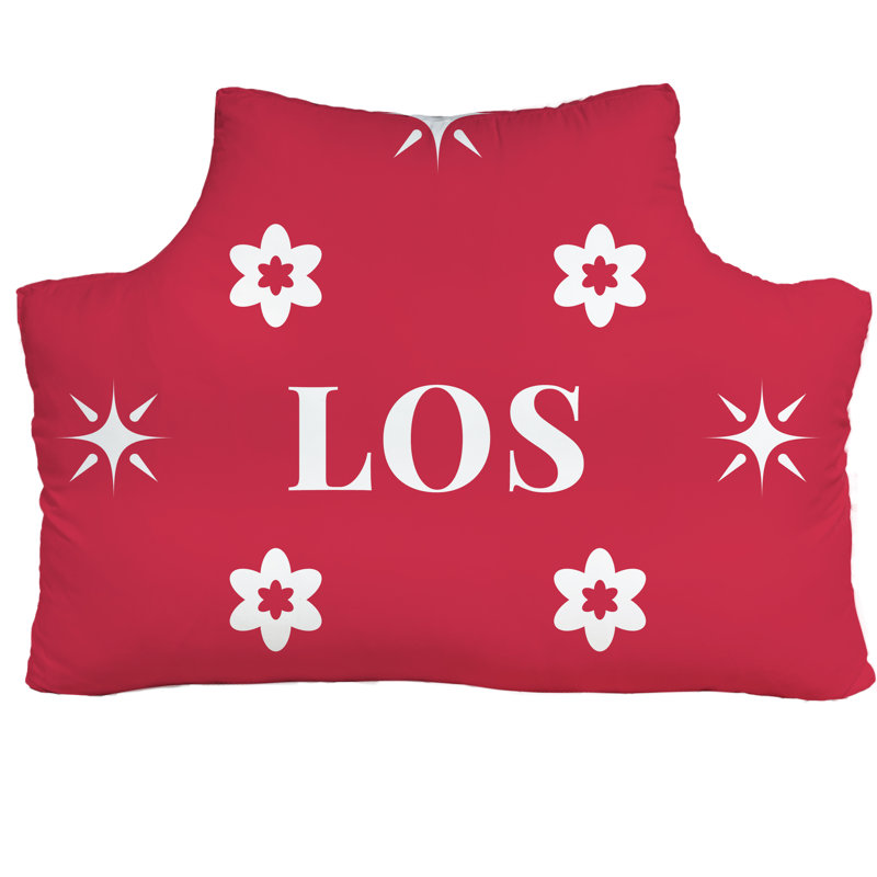LA 59,5 po x 29,5 po, Rouge, blanc, basketball de LA, Coussin intérieur / extérieur soufflé et fermé