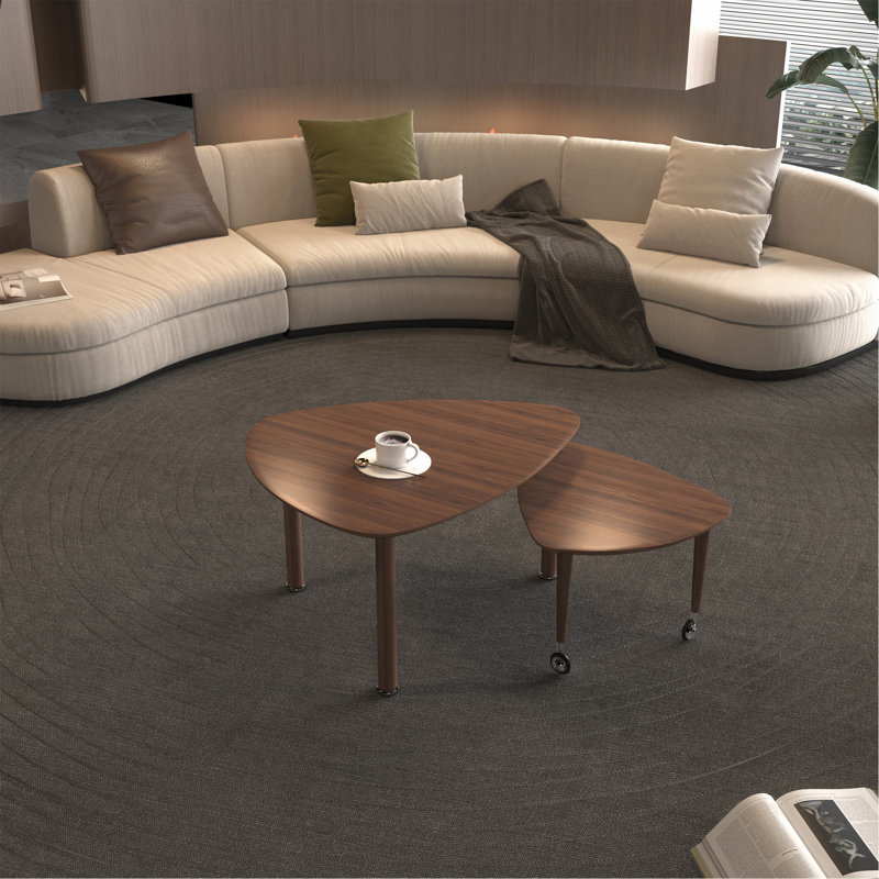 Table basse rotative moderne | Table basse d'appoint en bois massif | Idée de cadeau, Noyer, Noyer