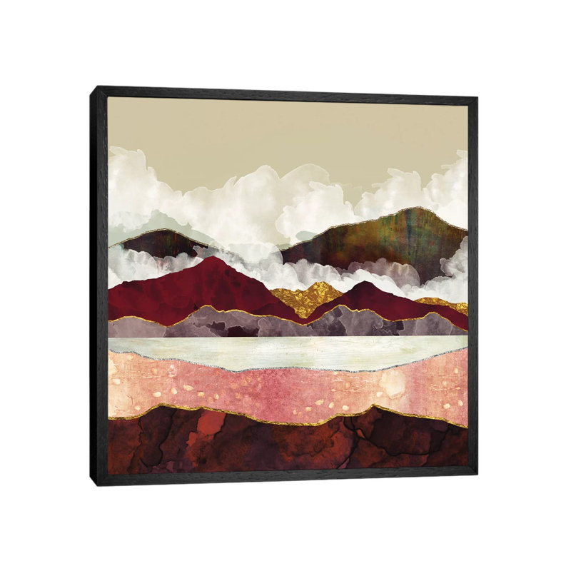 Melon Mountains - Print on Canvas, Black Framed, 45.72 cm H x 45.72 cm W