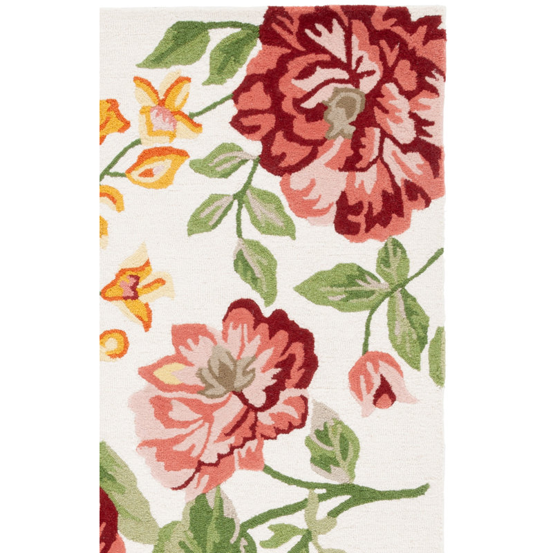 Jardin 275 Hand Tufted Indian Wool Pile Floral Rug, Rectangle 4' x 6'