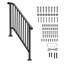 3-4 Step Handrails for Outdoor for Seniors Porch Deck Black Retro Arch