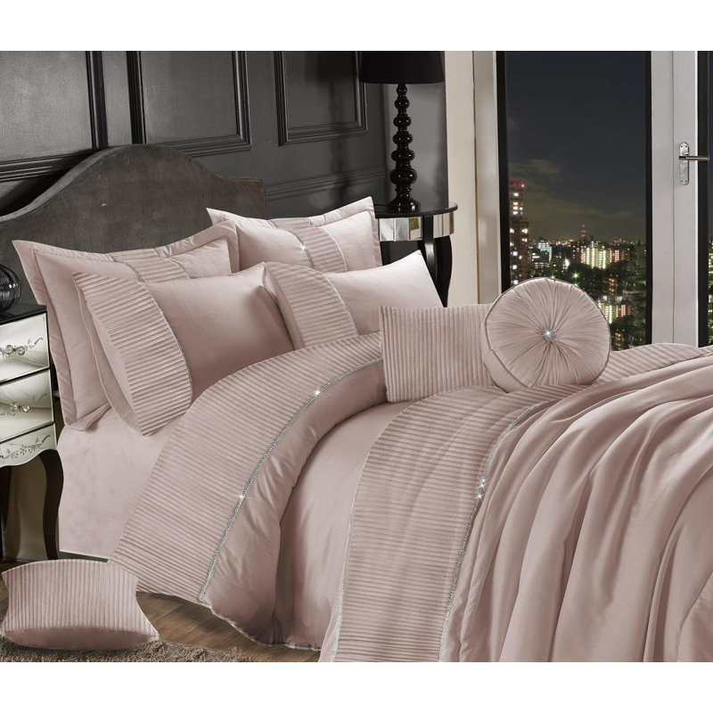 Cotton Blend No Pattern Duvet Cover Set with Pillowcases Included