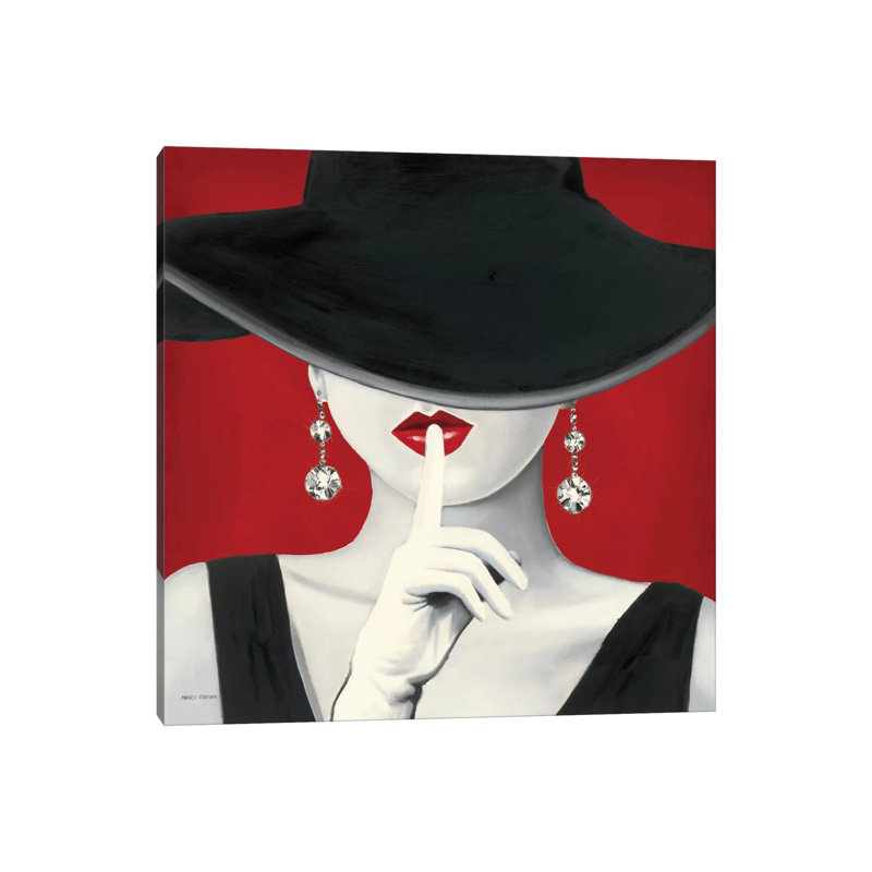 «Haute Chapeau Rouge I» par Marco Fabiano - reproduction d'art, H 18 po x l 18 po x 1,5 po, Toile tendue