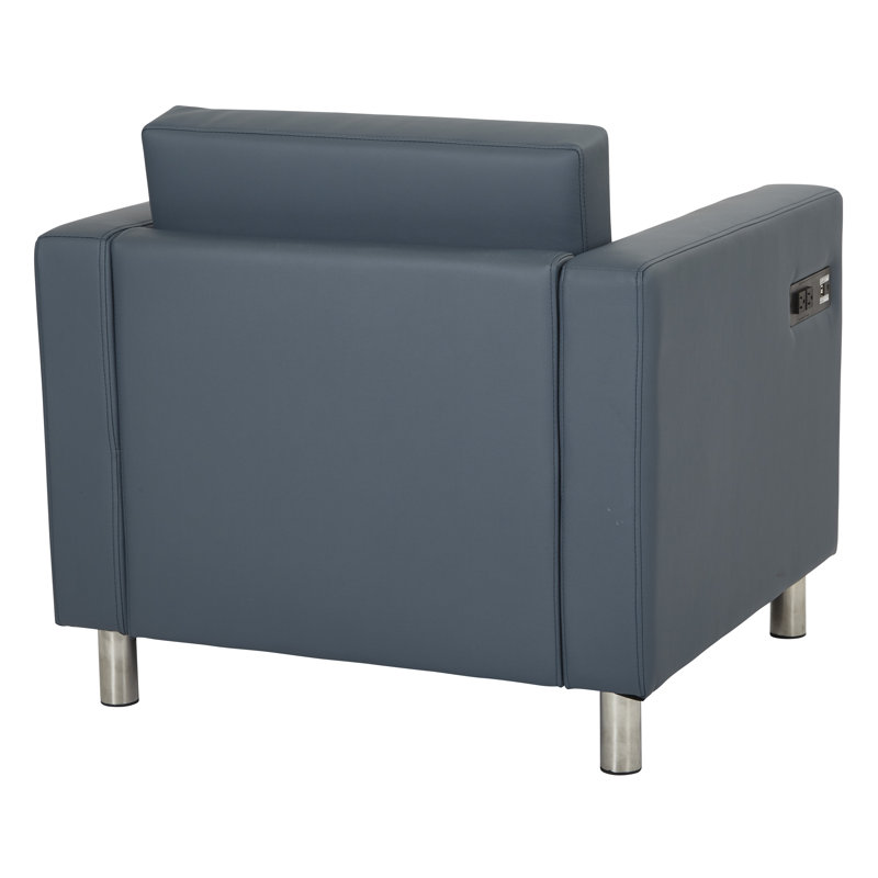 Chaise de réception l 32,5 po Procter, Bleu
