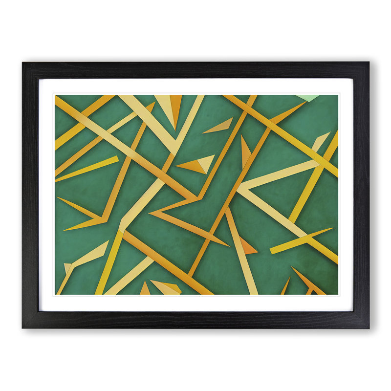 Favourable Abstract - Single Picture Frame Print, Black, 46cm H x 64cm W x 2cm D