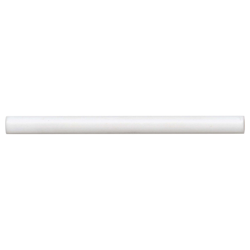 Reine 0.5" x 8" Ceramic Jolly Milter Edge Trim Border Tile, White