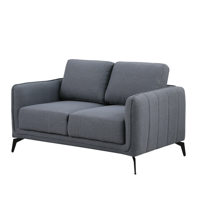 Chanelly 2 Seater Linen Sofa, Dark Grey