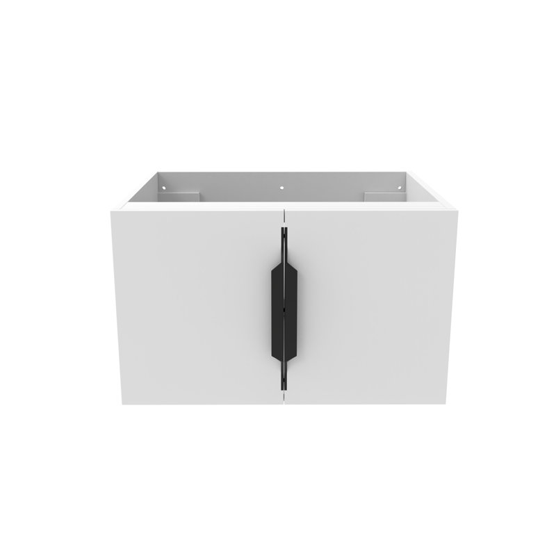 Base de meuble-lavabo mural simple 24 po Alpine, Blanc / noir