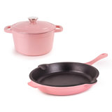 Neo 3Pc Cast Iron Cookware Set: 3Qt Cov Dutch Oven & 10" Fry Pan