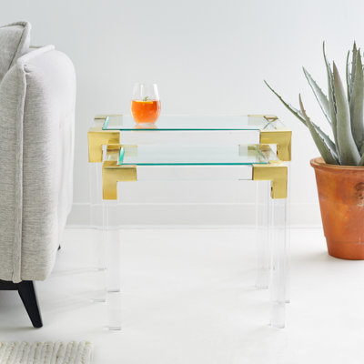 Dave Glass Top Nesting Tables End Table