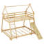 Twin over Queen House Bunk Bed with Climbing Nets and Climbing Ramp-1654774870