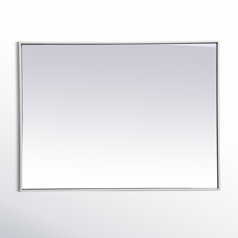 Sabine Metal Rectangle Wall Mirror, 36" x 27", White