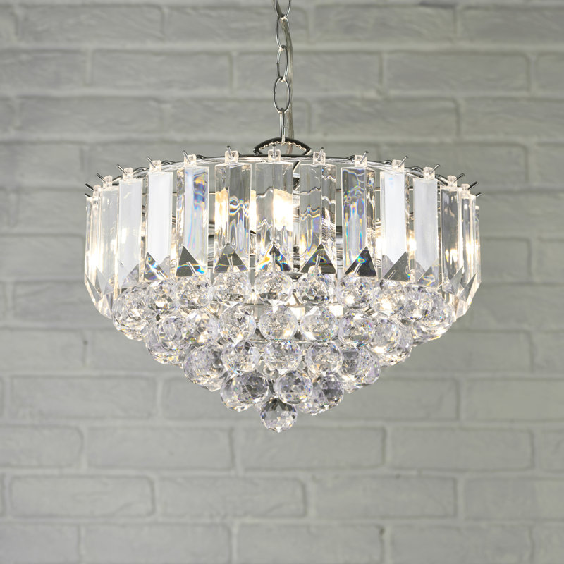 Kacey Crystal Chandelier, 30.5cm H x 38 cm W x 38 cm D, Chrome, 3