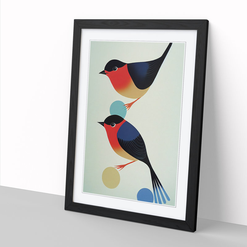 Loukianos Robin Birds Contemporary 1 Piece Wall Art, 64cm H x 46cm W x 2cm D, Oak