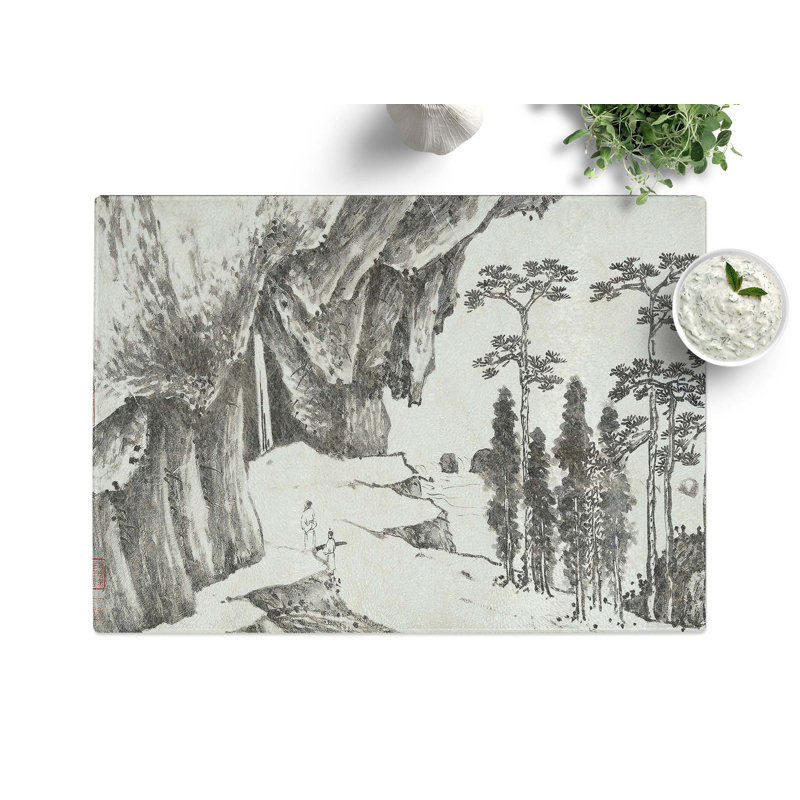 Tempered Glass Landscape Vol.1 by Shen Zhou Chopping Board, 39 cm x 28.5 cm