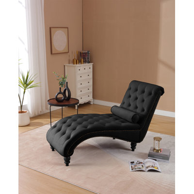 Fauteuil inclinable classique en velours avec capitonnage à boutons et garniture cloutée argentée