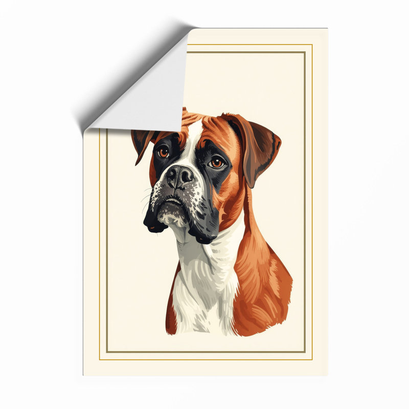 Boxer Dog Portrait Minimalist - Framed Print, A3 - 42.0 x 29.7 cm, Unframed