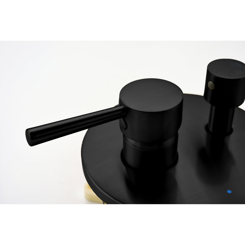 Matte Black Wall Mounted Bathroom Shower - With High 10" Stainless Steel Rain Showerhead And Handheld Shower, 2 Way Valve Head Kit