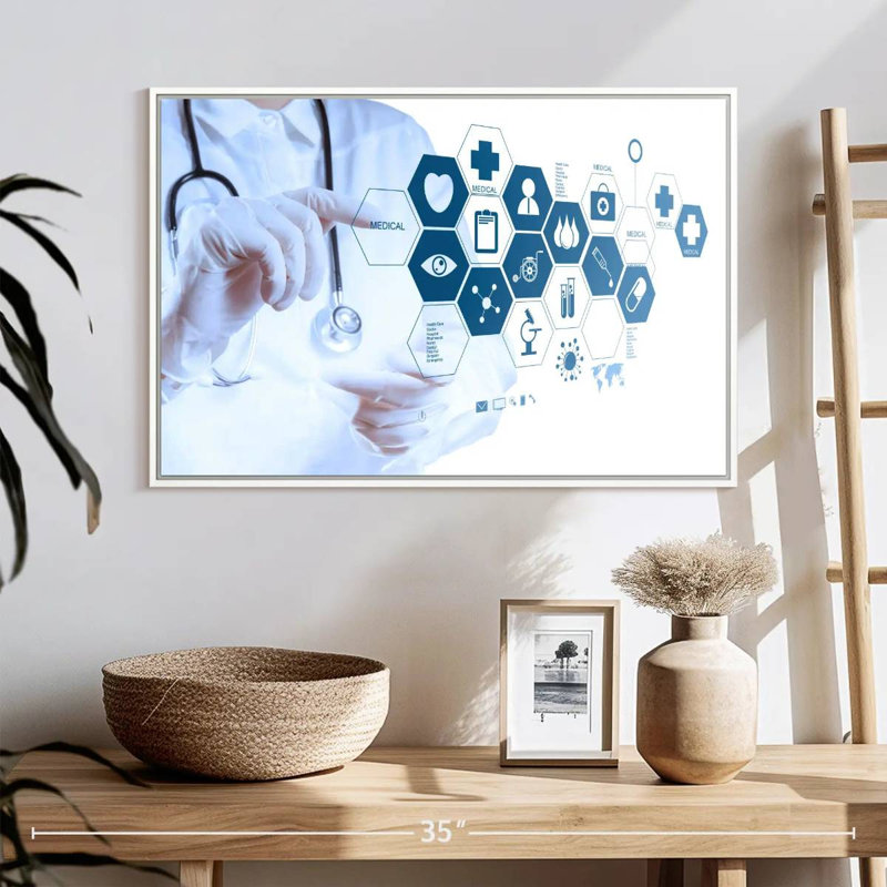 Technologie médicale avancée, 25 po x 17 po, Cadre flottant blanc
