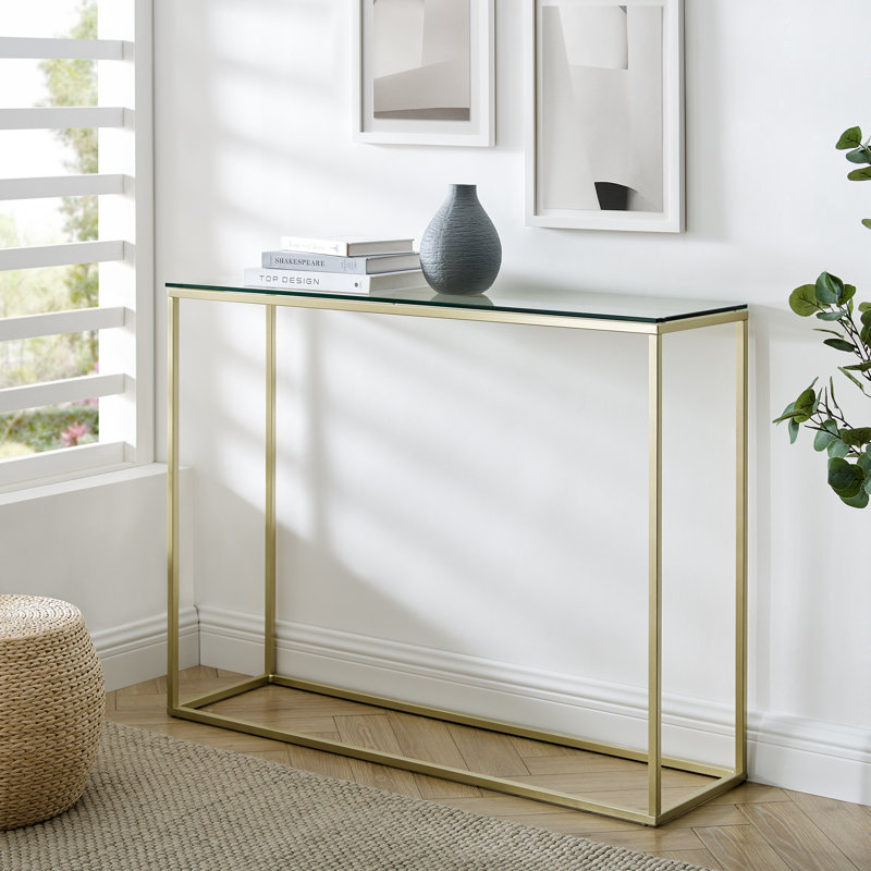 Console Table, Glass/Gold