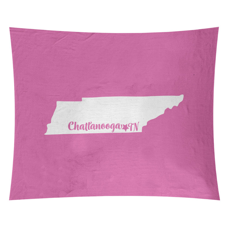 Tapisserie de Chattanooga, Tennessee, H 27,5 po x l 37,5 po, Rose