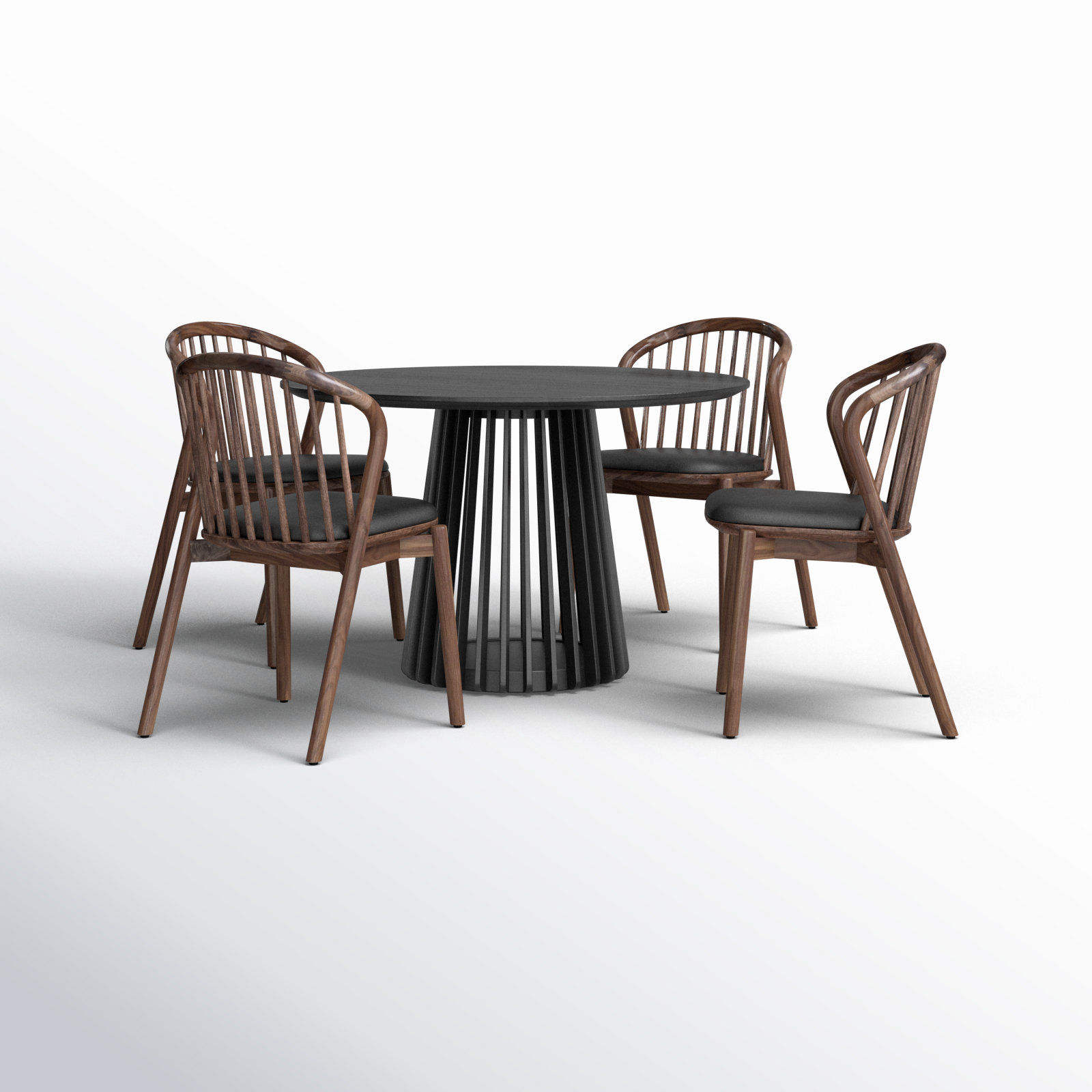 Buffolino 5 - Piece Extendable Dining Set, Black, Walnut