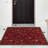 Ottohome Non-Slip Floral Leaves Area Rug For Living Room, Hallway, Entryway Rug, Dark Red-1963097457