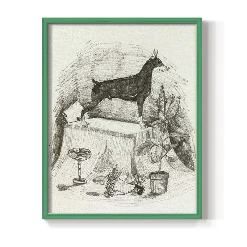 A Gentleman III Framed Print - Solid Wood, 15" H x 12" W, Vert