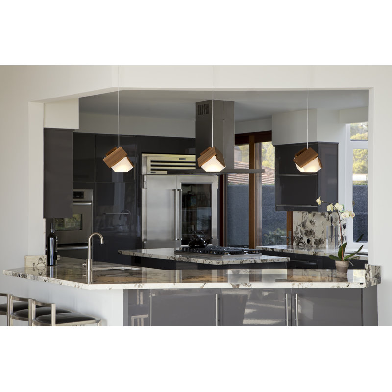 Mica 1 - Light LED Pendant, Walnut, 2700K (Warm)