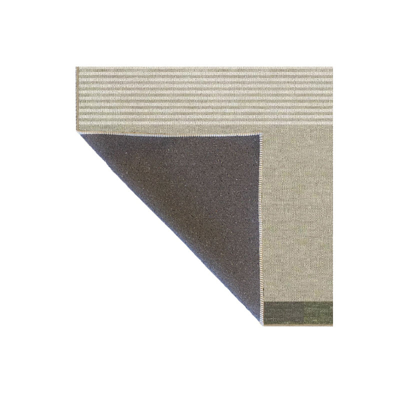 Tapis vert tissé à motif géométrique moderne, Sous-tapis rectangulaire de 3 pi 3 po x 4 pi 11 po