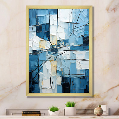 Cubisme bleu et blanc - Formes abstraites, impressions sur toile