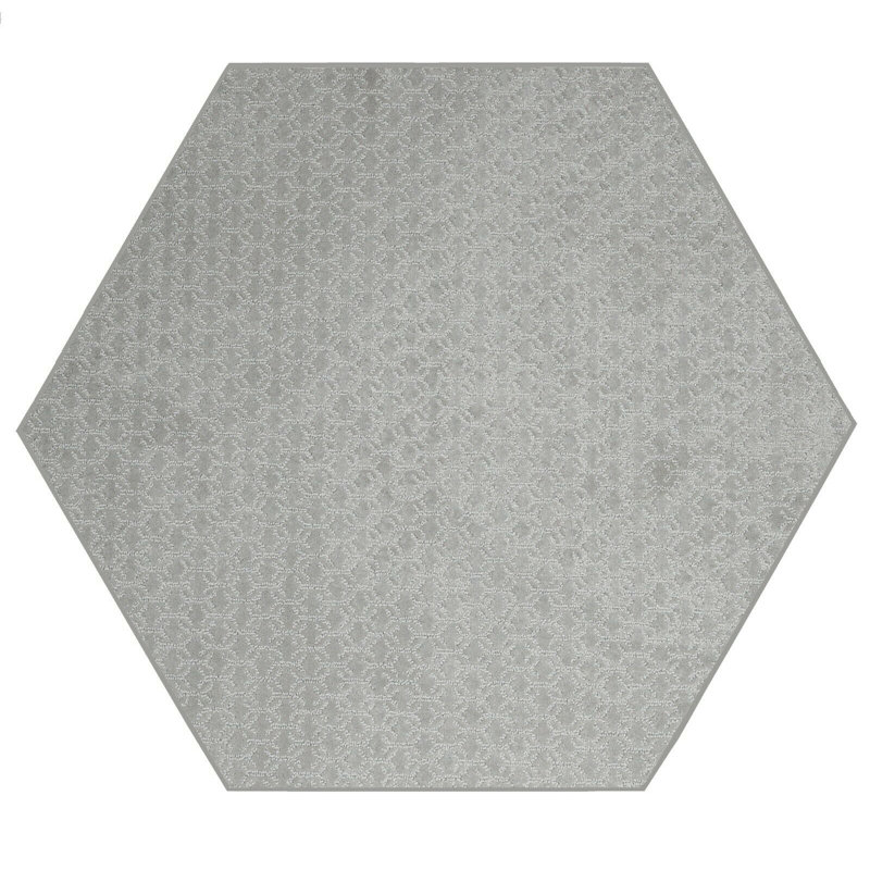 Tapis géométrique gris, Hexagone 11 pi