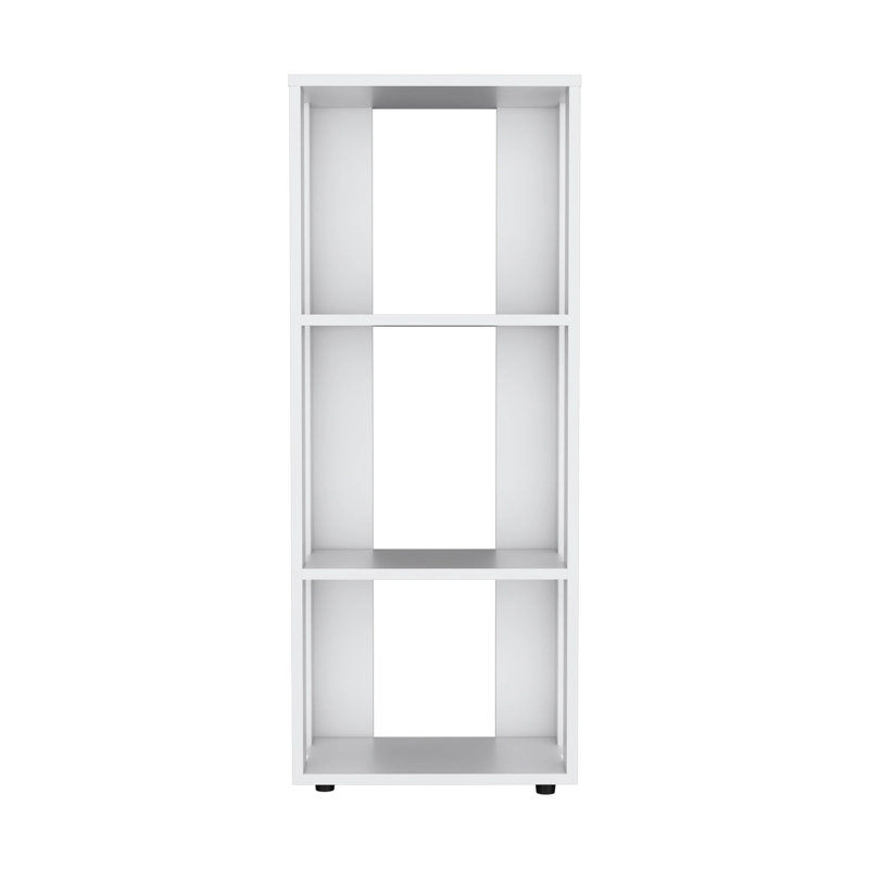 Bookcase in Melamine with Open Storage, White