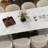 79" Modern Rectangular Sintered Stone Dining Table with Stainless Steel X-Base, White Marble Vein Finish, Rounded Corners-1410040105