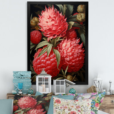 Rustic Ruby Flower Impression II - Flowers Wall Art