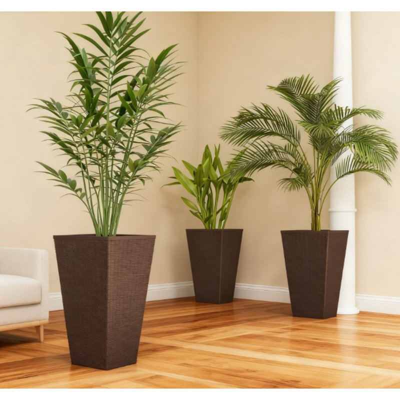 Grandes jardinières durables, en polypropylène, de style moderne résistant aux rayons UV pour l'intérieur et l'extérieur