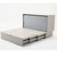 Lit moderne avec tiroir de rangement, grand matelas et connecteur de charge, compartiment de taille grise, moyeu pliant