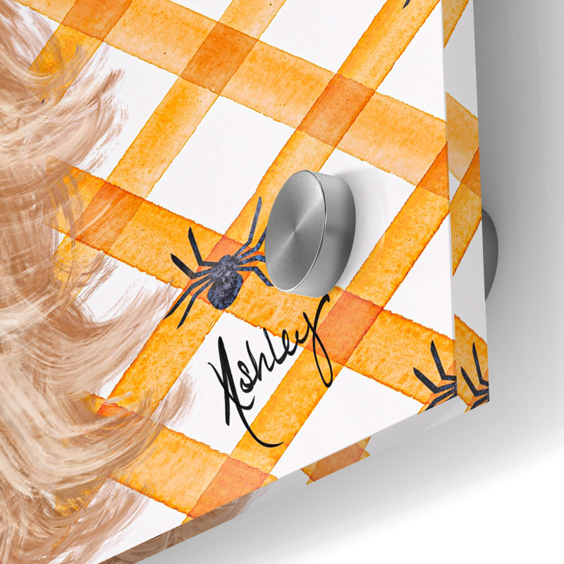 «Halloween Highland Cow» par Ashley Bradley, art mural en verre acrylique, H 24 po x l 24 po x P 0,2 po
