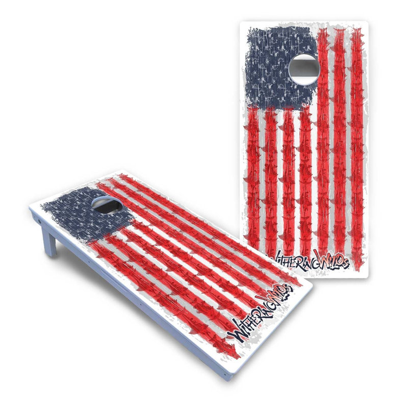 Ensemble de cornhole tout-temps avec drapeau américain Withering Wilds, Add Carrying Case