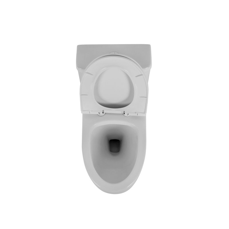 Toilette en céramique avec siège allongé à fermeture en douceur 1,1 / 1,6, blanche, confortable, et toilette T036wt