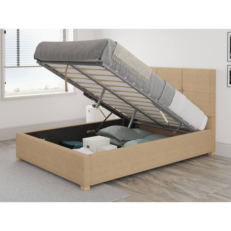 Moyers Upholstered Ottoman Storage Bed, Super King (6'), Champagne