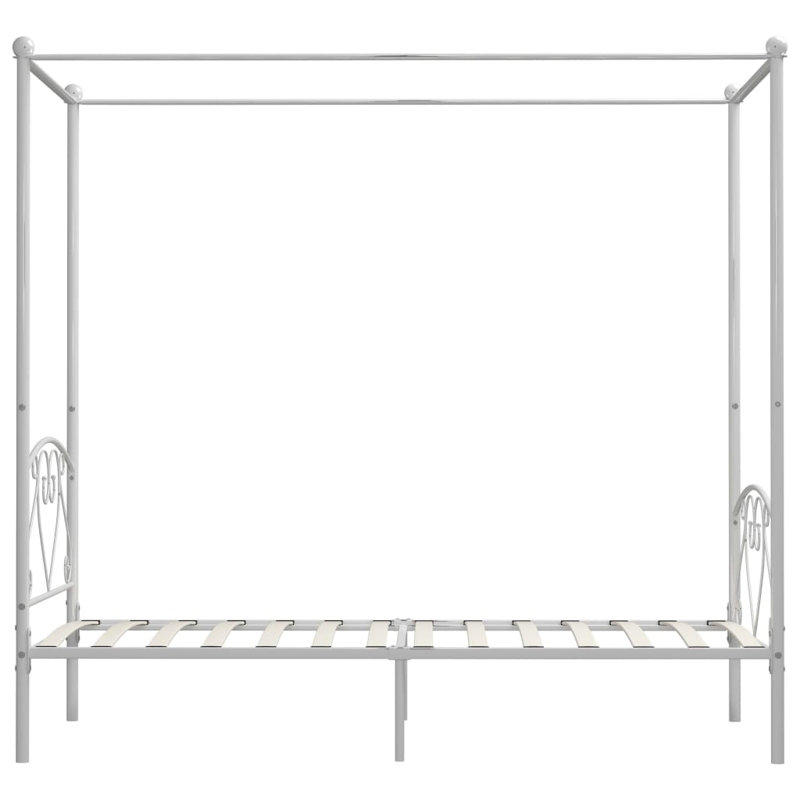 Zackery Metal Bed, European Single (90 x 200 cm), white