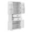Grande armoire de rangement, armoire de rangement autoportante avec portes, tablette réglable et 2 tiroirs-2118344091