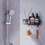 Serviteur de douche mural en acier inoxydable avec crochets
