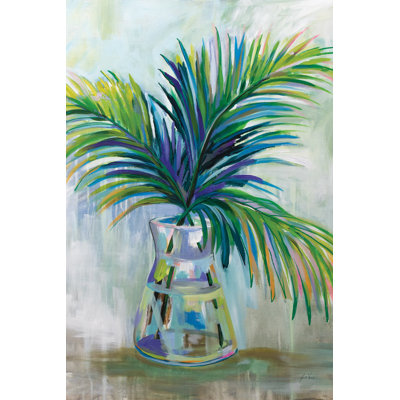 Palm Leaves I by Jeanette Vertentes - Wrapped Canvas Painting
