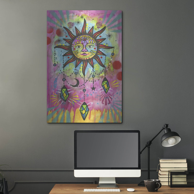 Bungalow rose «Cosmic Balance 4» par Dean Russo, art mural en métal, H 36 po x l 24 po