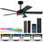 46" Modern Ceiling Fan With Lights And Remote Control-559441694